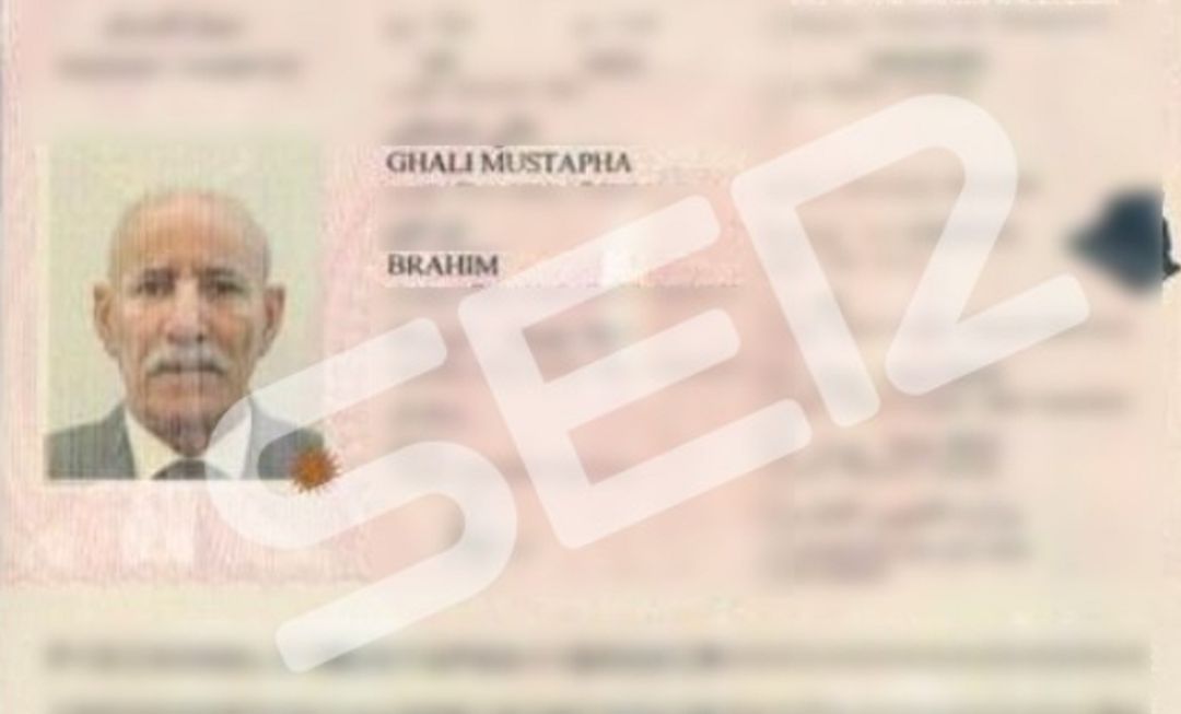 El pasaporte del líder del Frente Polisario, Brahim Ghali. El pasaporte del líder del Frente Polisario, Brahim Ghali.