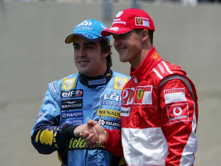 Fernando Alonso y Michael Schumacher Fernando Alonso y Michael Schumacher