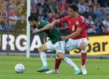 Delaney en el partido entre Dinamarca y México, previo al Mundial de 2018 Delaney en el partido entre Dinamarca y México, previo al Mundial de 2018