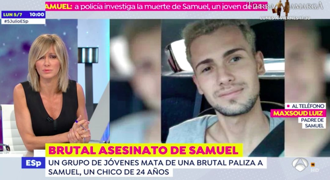 El padre de Samuel, el joven asesinado por un crimen homófobo, habla en directo con Susanna Griso. El padre de Samuel, el joven asesinado por un crimen homófobo, habla en directo con Susanna Griso.