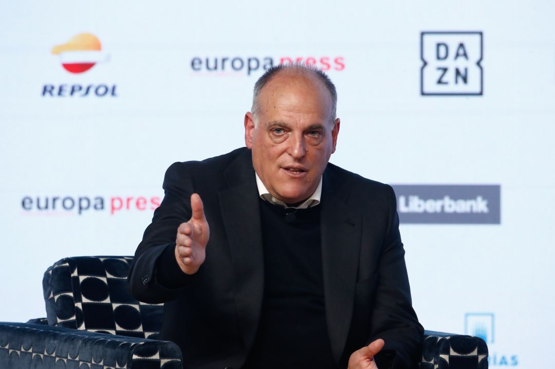 Javier Tebas en una rueda de prensa Javier Tebas en una rueda de prensa