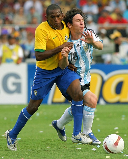 Leo Messi en la final de la Copa América de 2007 contra Brasil Leo Messi en la final de la Copa América de 2007 contra Brasil