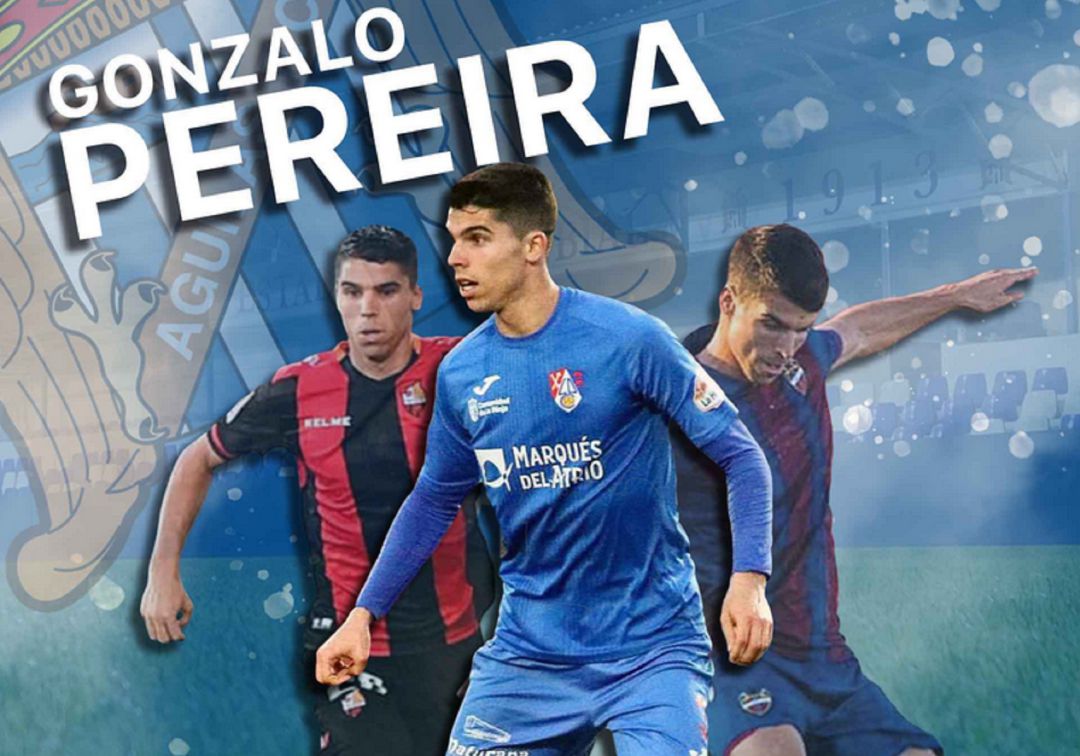 Gonzalo Pereira en su cartel de fichaje Gonzalo Pereira en su cartel de fichaje
