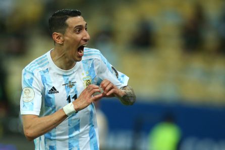 Di María celebrando su gol frente a Brasil Di María celebrando su gol frente a Brasil