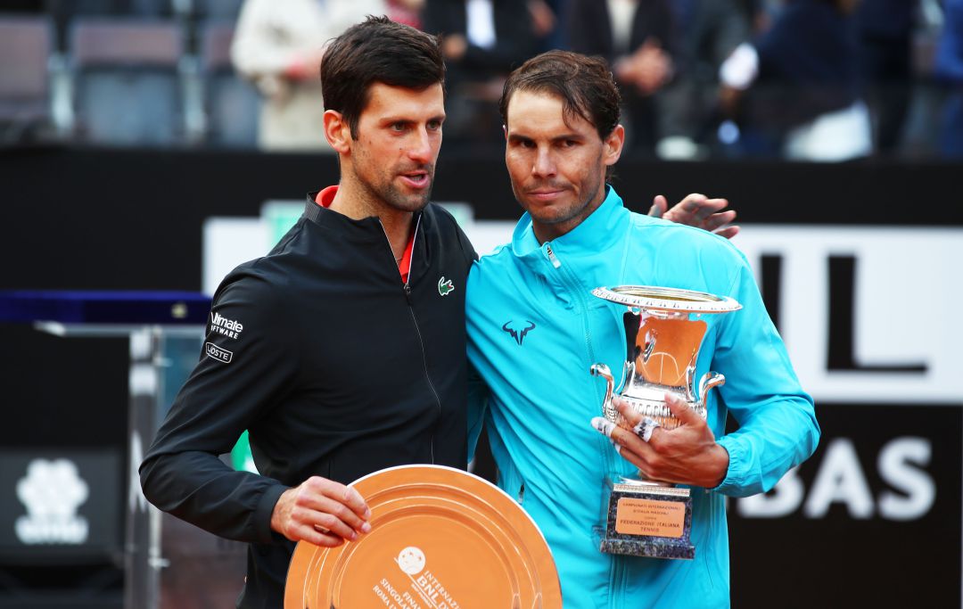 Nadal y Federer, en Roland Garros, en 2019 Nadal y Federer, en Roland Garros, en 2019