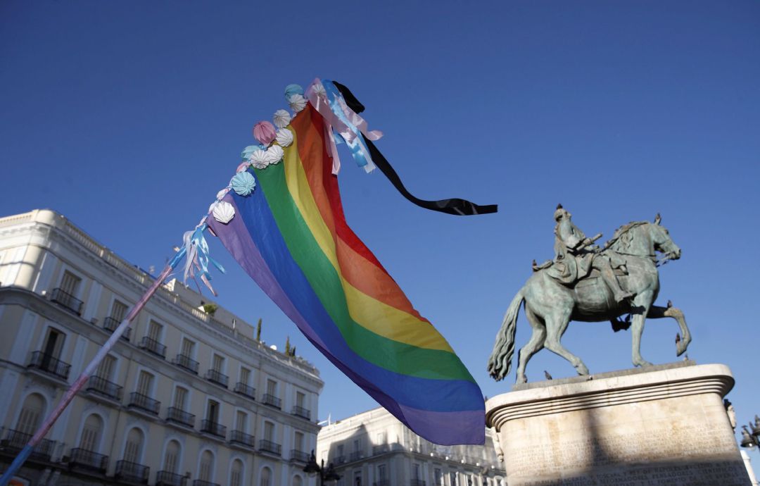 Manifestación celebrada este lunes en la Puerta del Sol, en Madrid. Manifestación celebrada este lunes en la Puerta del Sol, en Madrid.