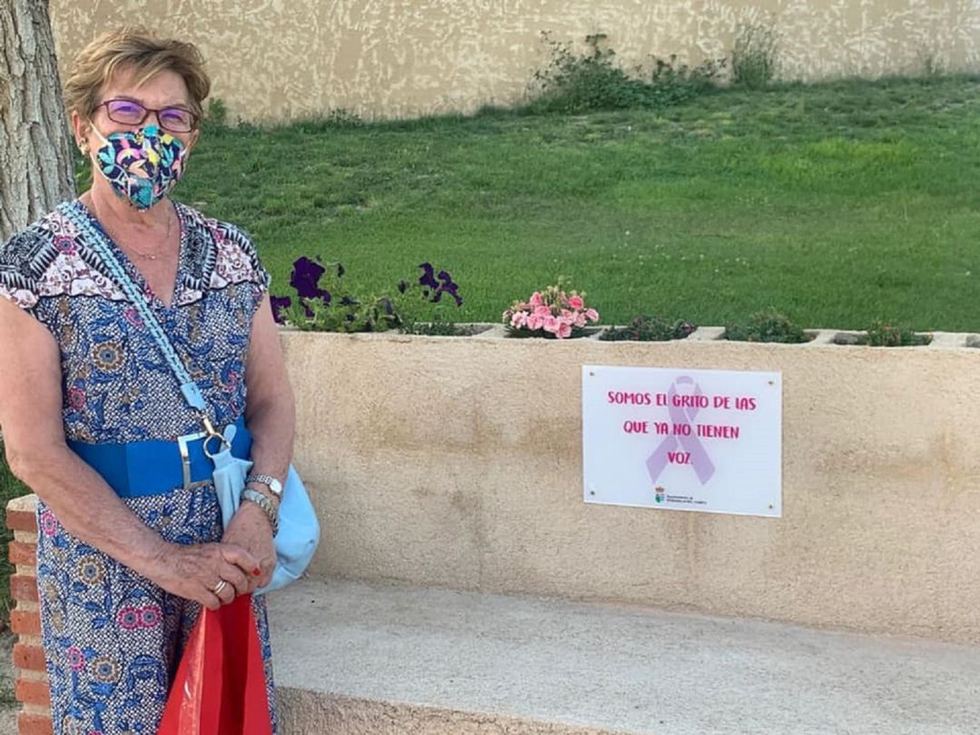 Una de las frases que recuerdan la violencia de género en Bobadilla del Campo Una de las frases que recuerdan la violencia de género en Bobadilla del Campo