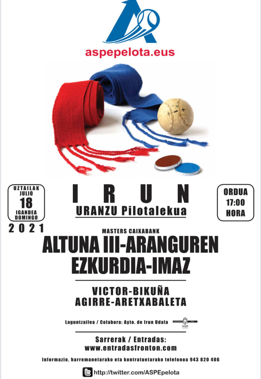 El frontón Uranzu de Irun repite festival el próximo domingo 18 de julio El frontón Uranzu de Irun repite festival el próximo domingo 18 de julio