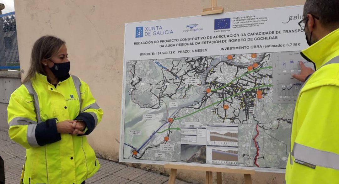 La Conselleira de Infraestructuras e Movilidade Ethel Vázquez en una visita a las obras de la depuradora de Placeres La Conselleira de Infraestructuras e Movilidade Ethel Vázquez en una visita a las obras de la depuradora de Placeres