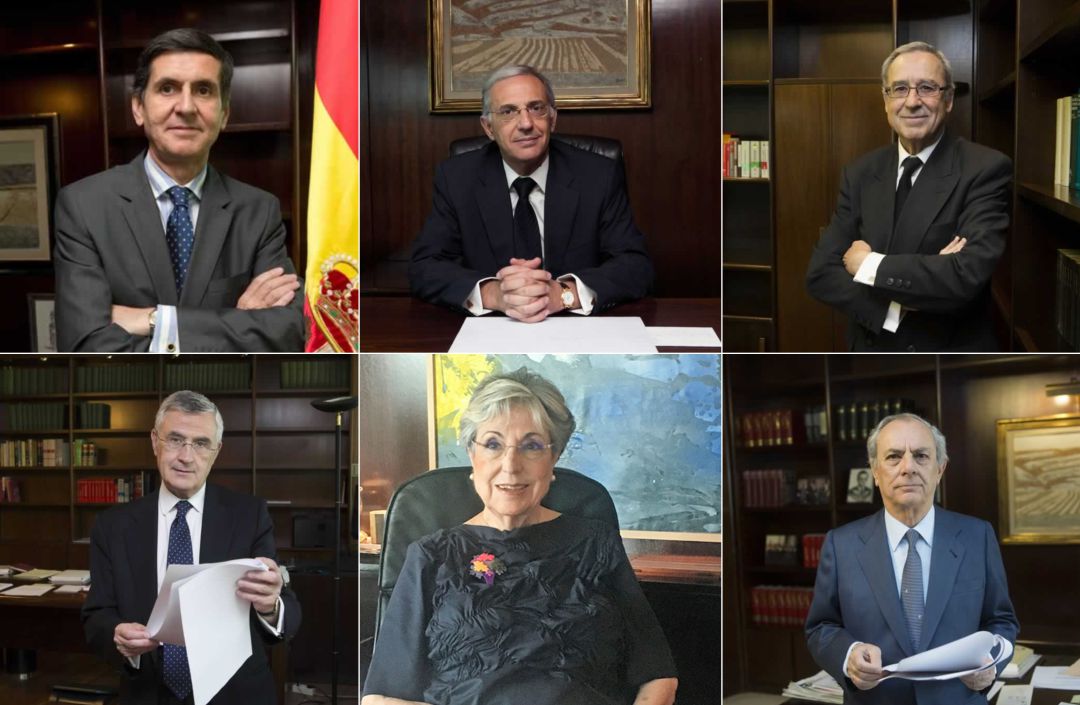Los seis magistrados que han declarado inconstitucional el confinamiento. Los seis magistrados que han declarado inconstitucional el confinamiento.