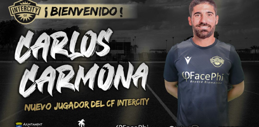 Cartel anunciador del fichaje de Carmona por su nuevo club. Cartel anunciador del fichaje de Carmona por su nuevo club.