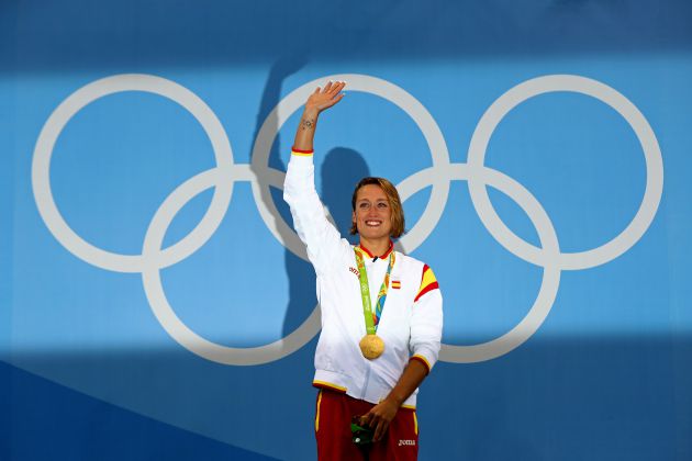 Mireia Belmonte en el podio de Río 2016 Mireia Belmonte en el podio de Río 2016