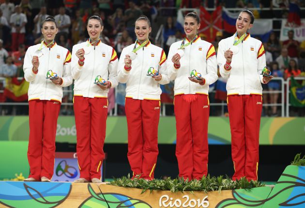 La selección española de gimnasia rítmica subida al podio de Río La selección española de gimnasia rítmica subida al podio de Río