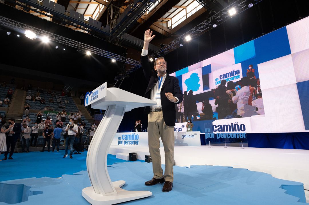 El expresidente del Gobierno Mariano Rajoy, en el 17 Congreso del PP de Galicia, a 17 de julio de 2021, en Santiago de Compostela (Galicia) El expresidente del Gobierno Mariano Rajoy, en el 17 Congreso del PP de Galicia, a 17 de julio de 2021, en Santiago de Compostela (Galicia)