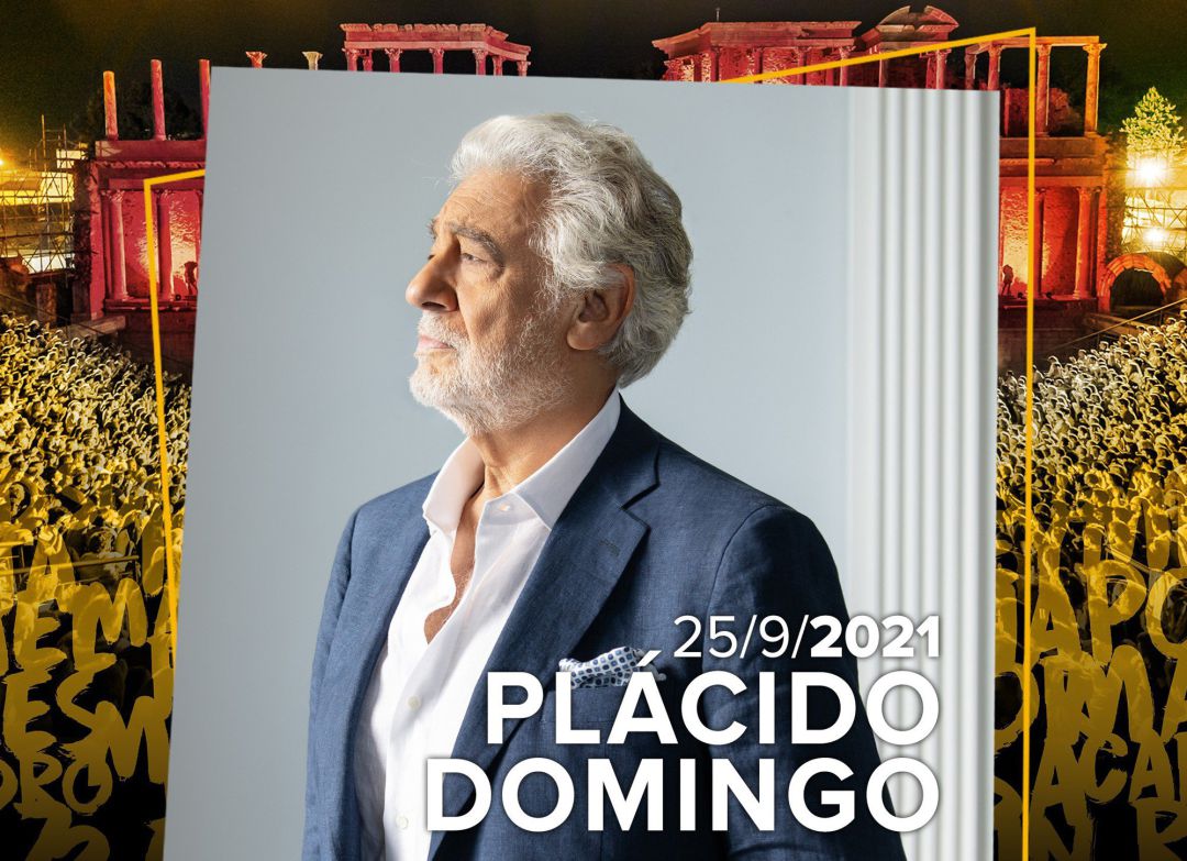 Cartel promocional de la actuación de Plácido Domingo en Mérida. Cartel promocional de la actuación de Plácido Domingo en Mérida.