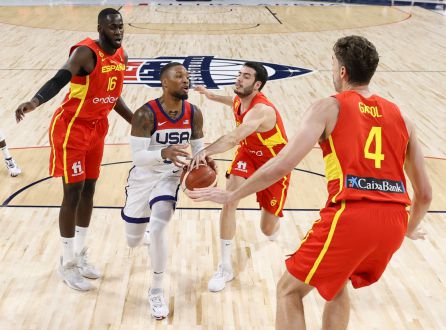 Los jugadores de la selección española de baloncesto en un amistoso contra el combinado estadounidense Los jugadores de la selección española de baloncesto en un amistoso contra el combinado estadounidense