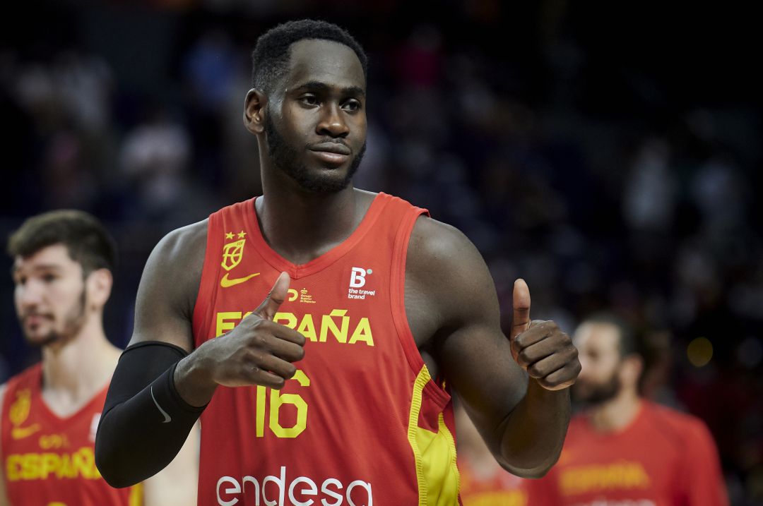Usman Garuba durante un partido con la selección española de baloncesto Usman Garuba durante un partido con la selección española de baloncesto