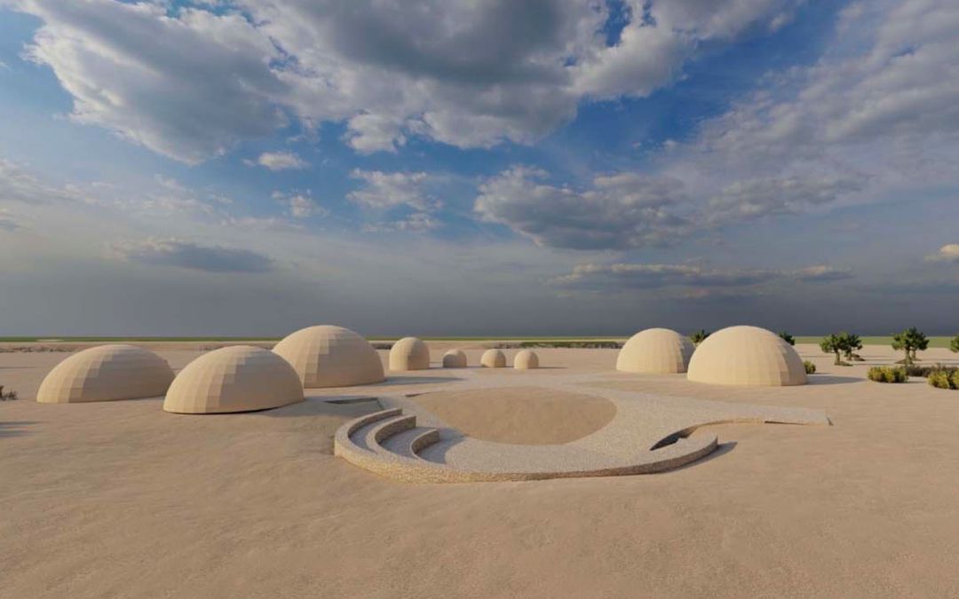 Recreación virtual del futuro Complejo Astronómico 'Los Coloraos' en Gorafe, en pleno Geoparque de Granada Recreación virtual del futuro Complejo Astronómico 'Los Coloraos' en Gorafe, en pleno Geoparque de Granada