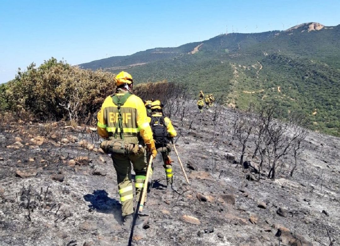 Efectivos trabajando en el incendio de Yerga que ha arrasado 360 hectáreas de terreno. Efectivos trabajando en el incendio de Yerga que ha arrasado 360 hectáreas de terreno.