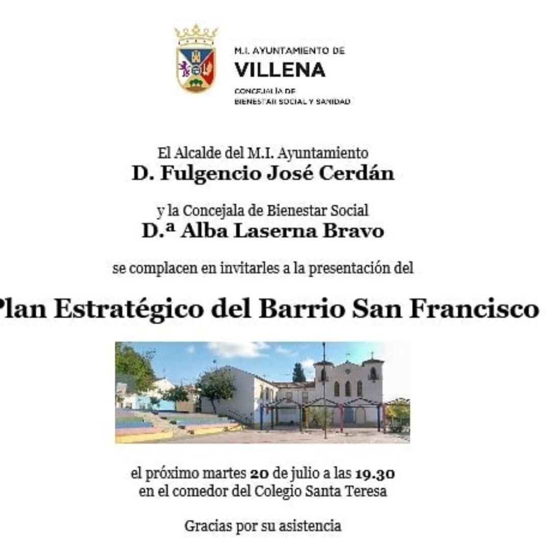 Cartel del plan estrategico del barrio San Francisco Cartel del plan estrategico del barrio San Francisco