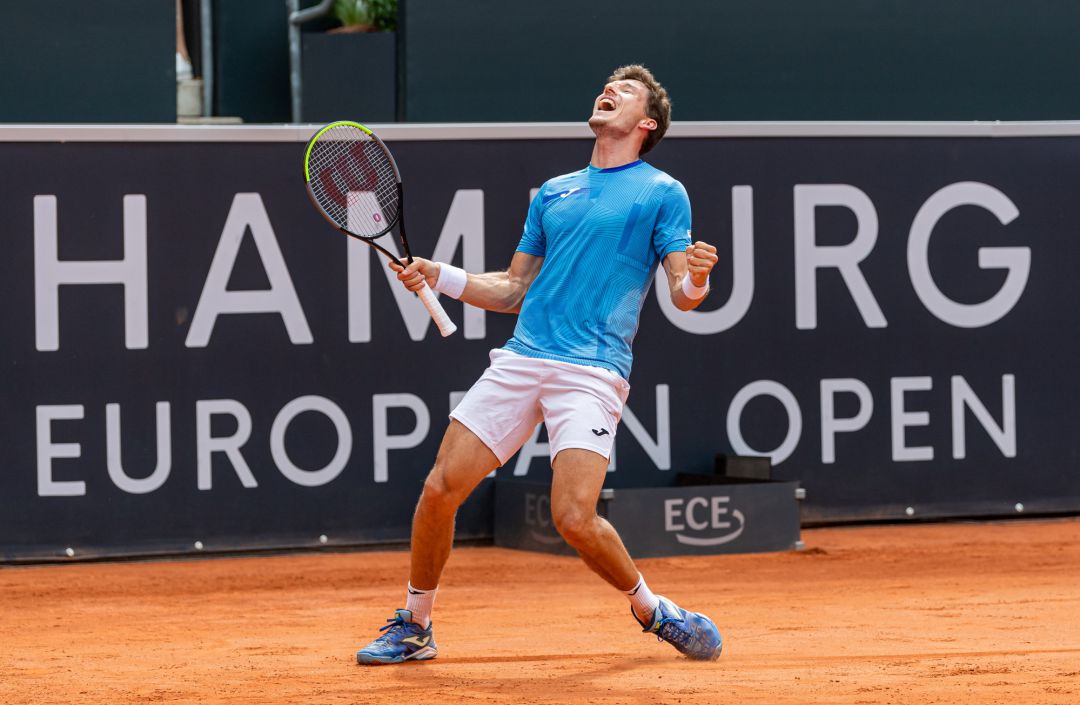 Pablo Carreño celebra su victoria en Hamburgo. Pablo Carreño celebra su victoria en Hamburgo.