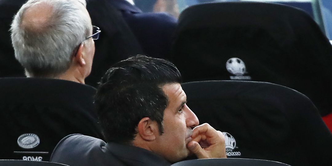 Luis Figo, en un acto oficial durante la Eurocopa 2020 Luis Figo, en un acto oficial durante la Eurocopa 2020