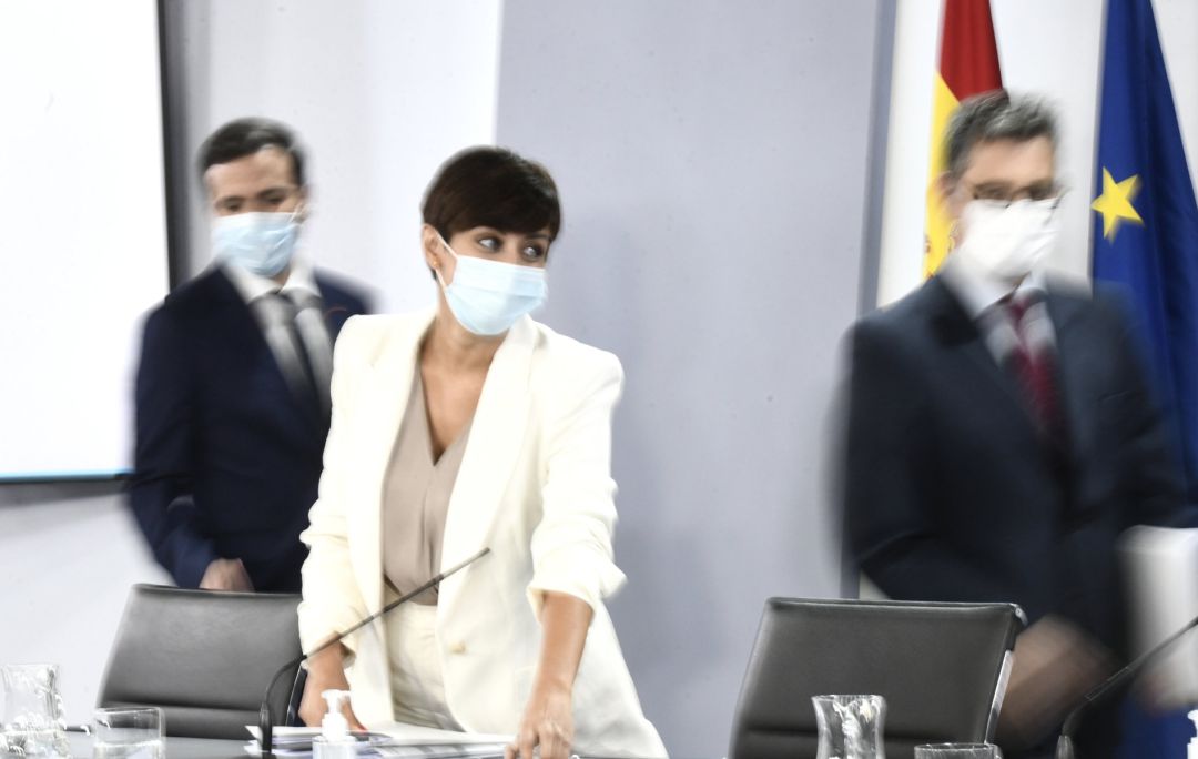 La ministra Portavoz y ministra de Política Territorial, Isabel Rodríguez, a su llegada para comparecer tras la celebración del Consejo de Ministros. La ministra Portavoz y ministra de Política Territorial, Isabel Rodríguez, a su llegada para comparecer tras la celebración del Consejo de Ministros.