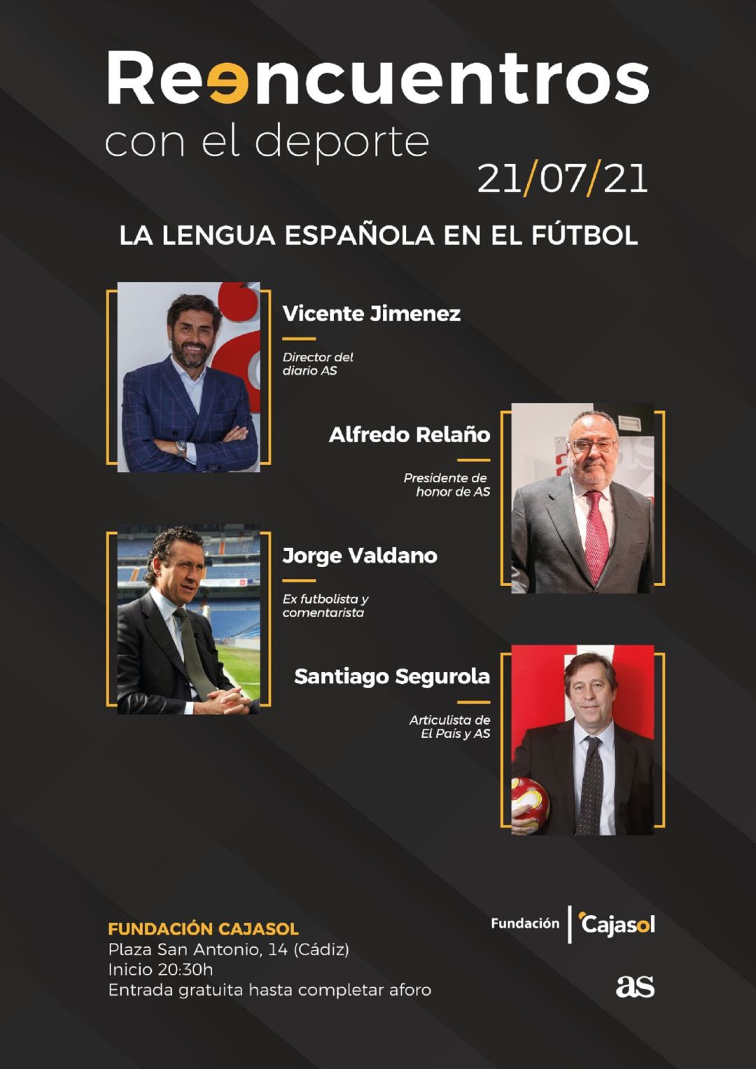 Cartel del acto 'La lengua española en el fútbol' Cartel del acto 'La lengua española en el fútbol'