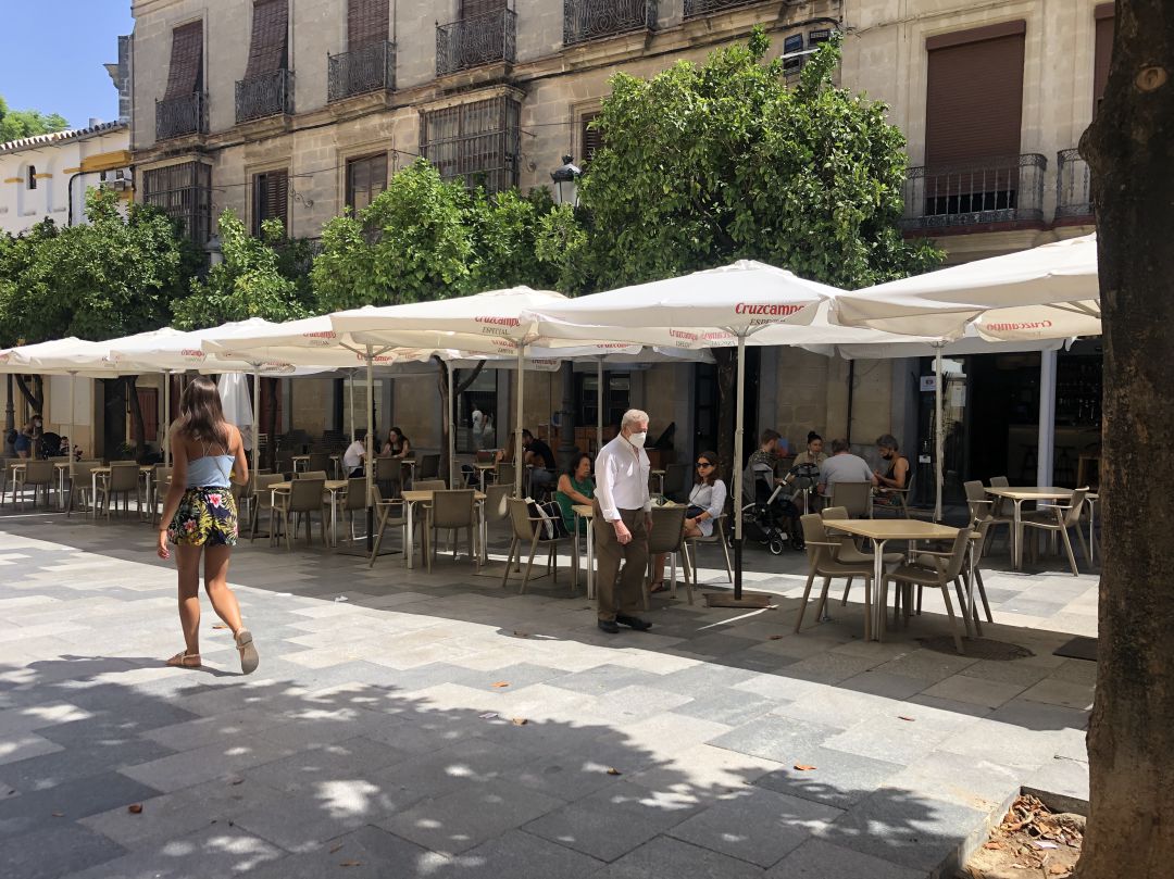 Terrazas de la calle Consistorio, en el centro de Jerez Terrazas de la calle Consistorio, en el centro de Jerez