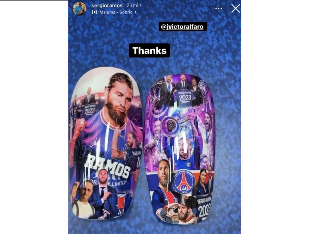 Las nuevas espinilleras de Sergio Ramos Las nuevas espinilleras de Sergio Ramos