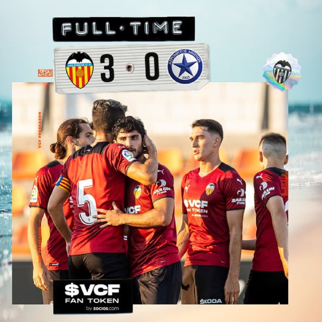 Los jugadores del Valencia celebran el golazo de Guedes Los jugadores del Valencia celebran el golazo de Guedes
