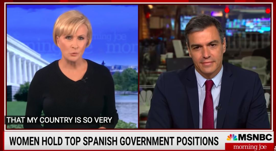 Pedro Sánchez enamora a Estados Unidos con su físico tras una entrevista en la cadena 'MSNBC'. Pedro Sánchez enamora a Estados Unidos con su físico tras una entrevista en la cadena 'MSNBC'.
