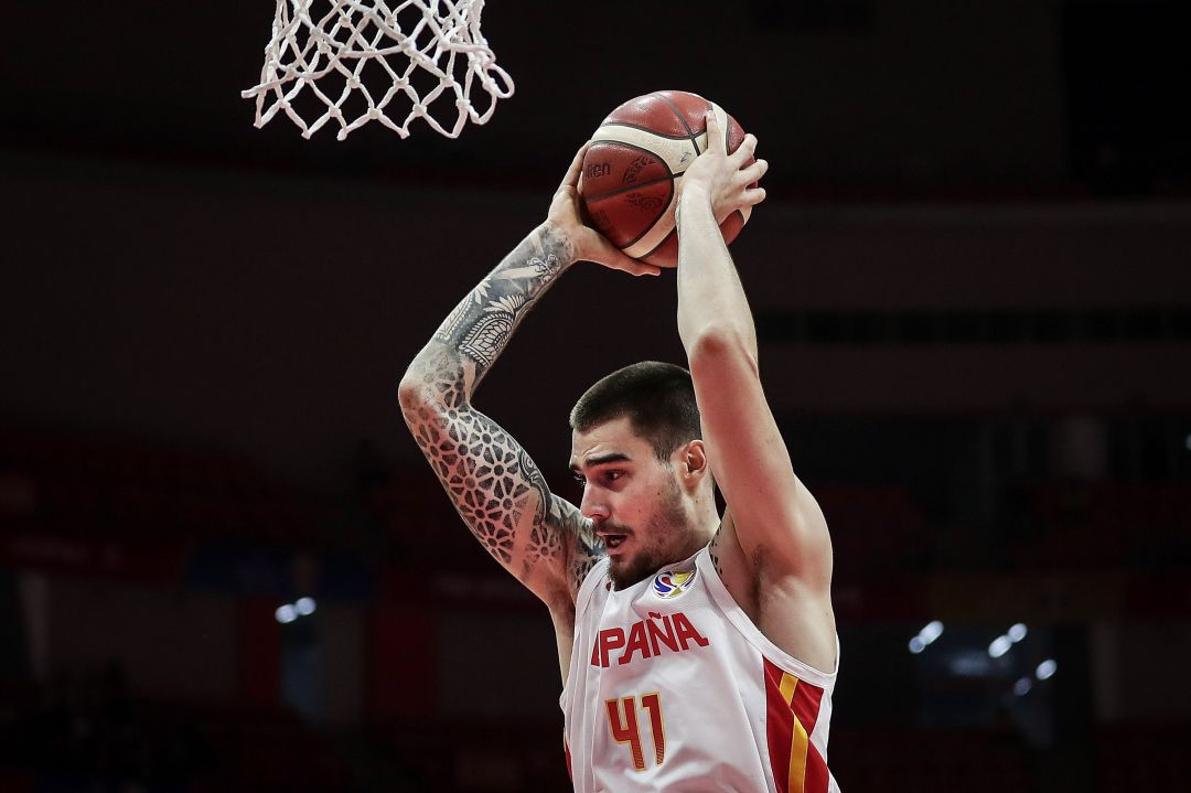 Juancho Hernangómez durante un partido con la selección española de baloncesto Juancho Hernangómez durante un partido con la selección española de baloncesto