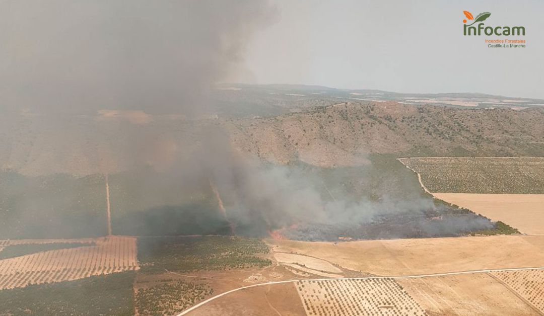 El incendio en Tobarra afecta a una superficie agrícola El incendio en Tobarra afecta a una superficie agrícola