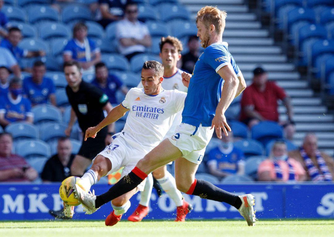 Lucas Vázquez en el encuentro ante el Rangers Lucas Vázquez en el encuentro ante el Rangers
