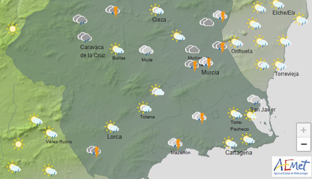Previsión de lluvias este lunes Previsión de lluvias este lunes