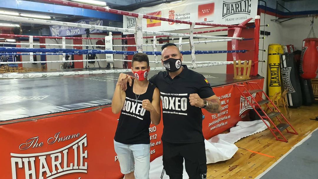 Eva Marina Cantos "La PIncel" con su entrenador, César Rodríguez Eva Marina Cantos "La PIncel" con su entrenador, César Rodríguez
