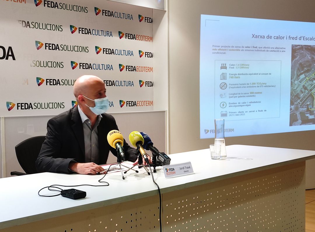 El gerent de FEDA Ecoterm, Jordi Travé, presentant les obres de la xarxa de calor d’Escaldes. El gerent de FEDA Ecoterm, Jordi Travé, presentant les obres de la xarxa de calor d’Escaldes.