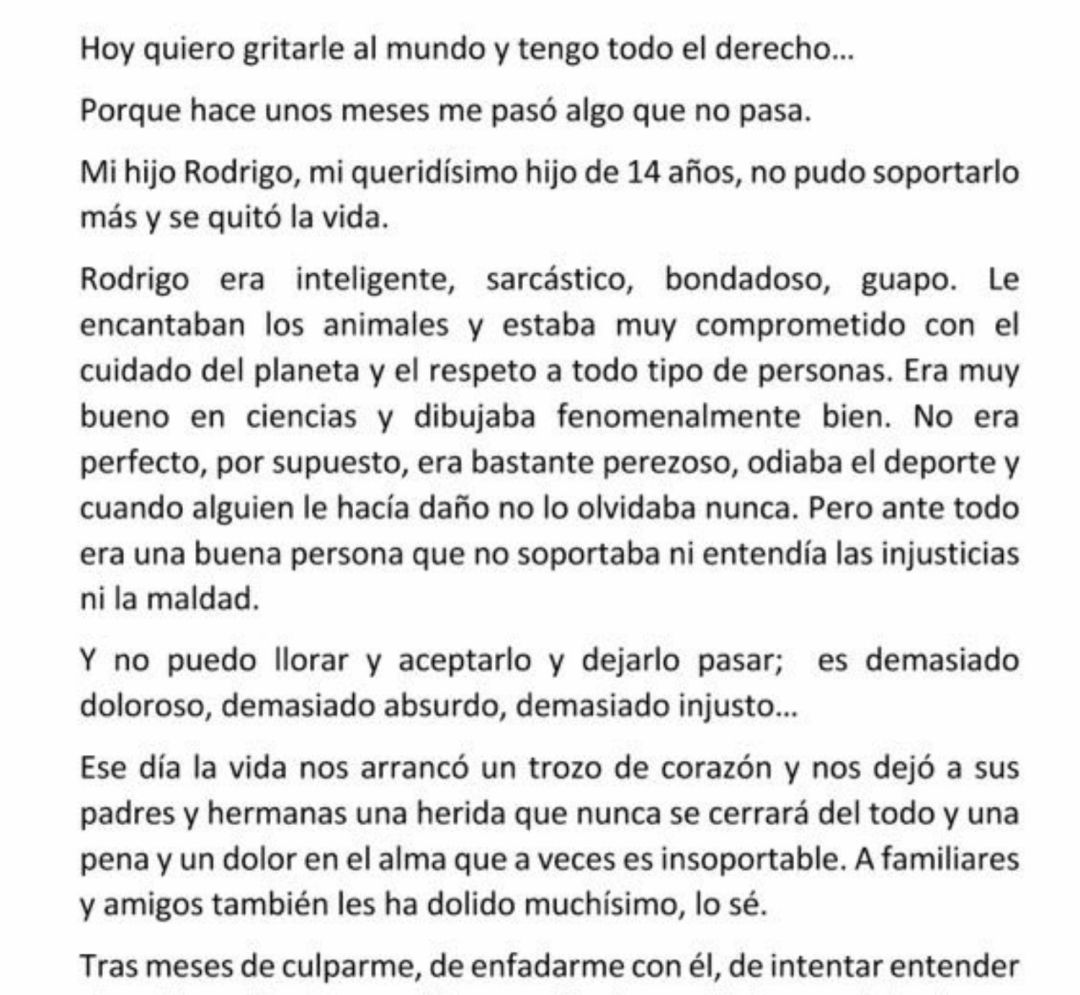 La estremecedora carta de una madre que culpa del suicidio de su hijo a la "desinformación" en la salud mental. La estremecedora carta de una madre que culpa del suicidio de su hijo a la "desinformación" en la salud mental.