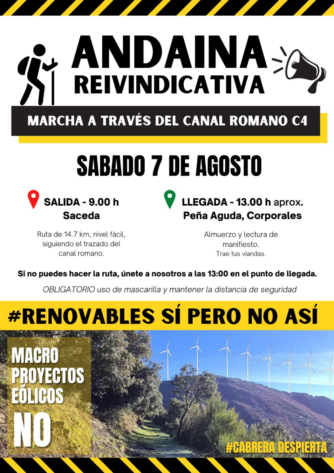 Cartel de la marcha reivindicativa organizada por "Cabrera Despierta". Cartel de la marcha reivindicativa organizada por "Cabrera Despierta".
