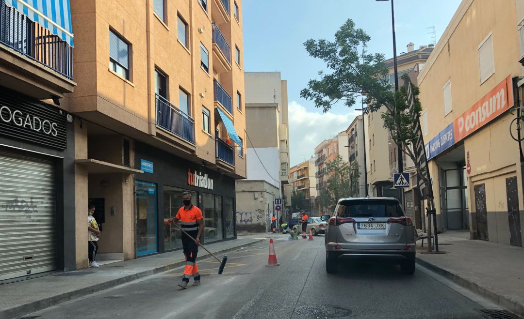 Actuación en la calle Sant Vicent Actuación en la calle Sant Vicent