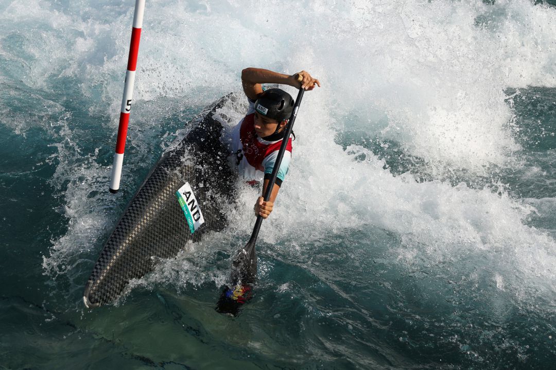 Mònica Dòria durant les semifinals de canoa. Mònica Dòria durant les semifinals de canoa.
