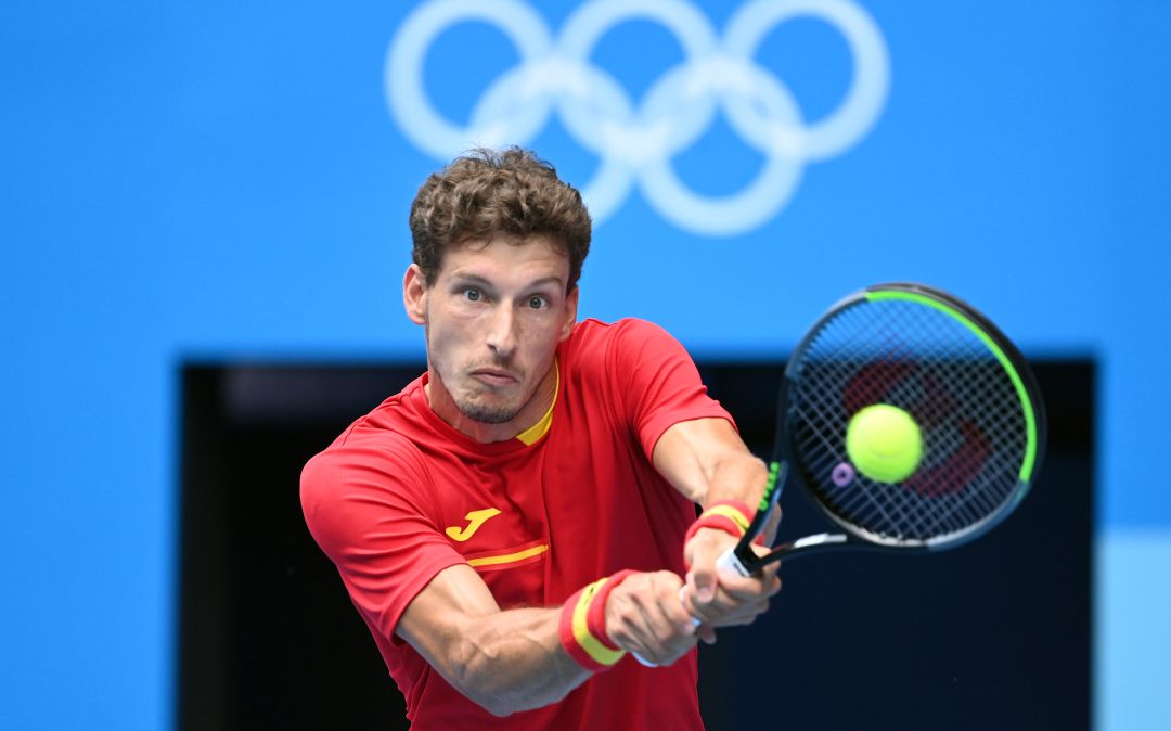 Pablo Carreño, en su partido ante Khachanov. Pablo Carreño, en su partido ante Khachanov.