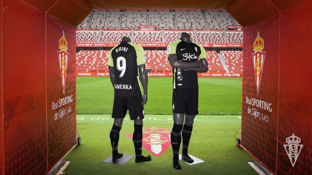 La segunda equipación del Sporting para la temporada 21-22. La segunda equipación del Sporting para la temporada 21-22.