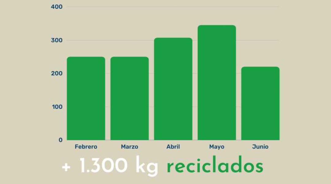 Gráfico con los datos de cápsulas de café recogidas Gráfico con los datos de cápsulas de café recogidas