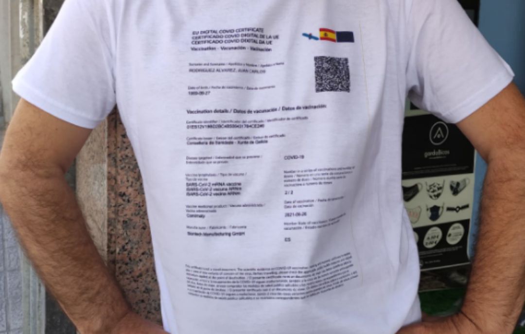 La camiseta con certificado vacunal La camiseta con certificado vacunal