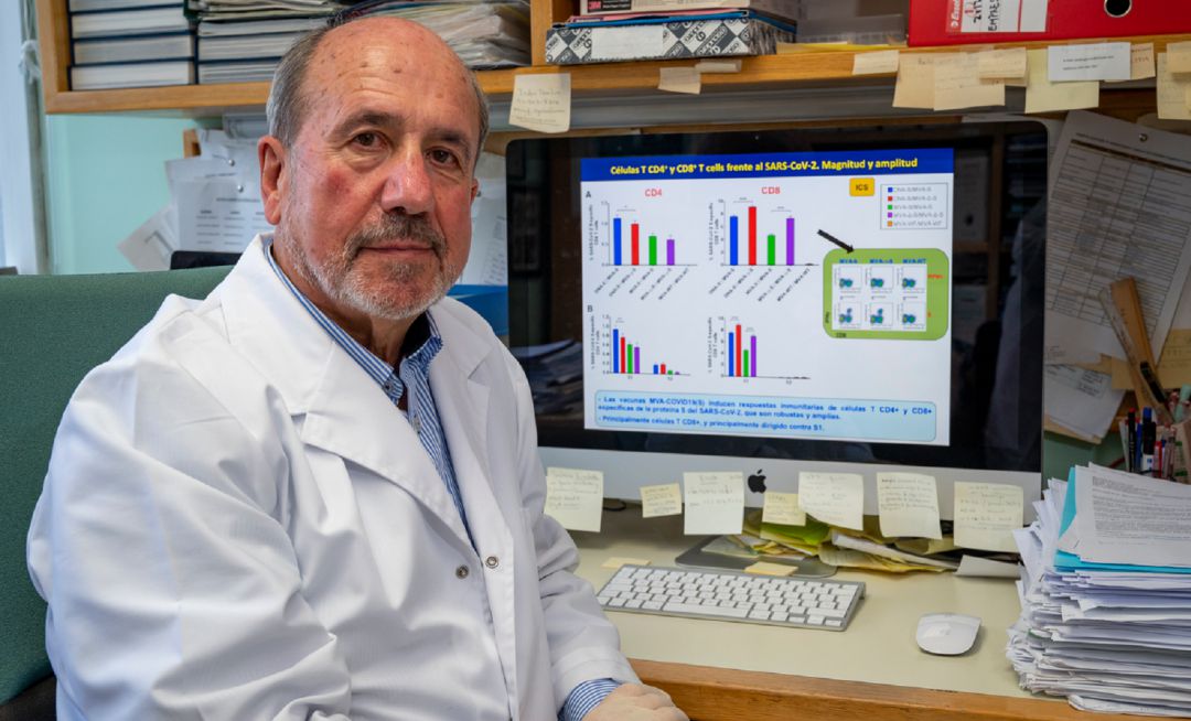 El virólogo del CSIC, Mariano Esteban, que dirige los ensayos de la vacuna española contra el coronavirus. El virólogo del CSIC, Mariano Esteban, que dirige los ensayos de la vacuna española contra el coronavirus.