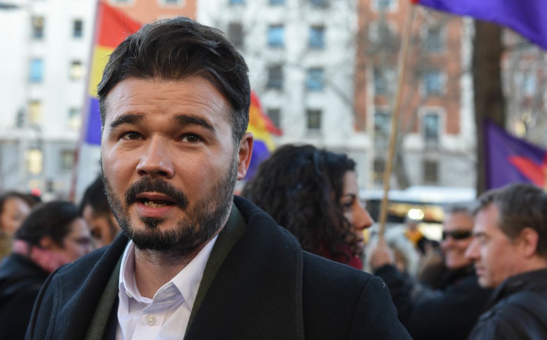 Gabriel Rufián, en una manifestación en Madrid Gabriel Rufián, en una manifestación en Madrid