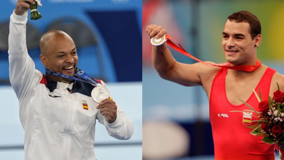 Ray Zapata, medalla de plata en Tokio 2020, y Gervasio Deferr, medalla de plata en Pekín 2008. Ray Zapata, medalla de plata en Tokio 2020, y Gervasio Deferr, medalla de plata en Pekín 2008.