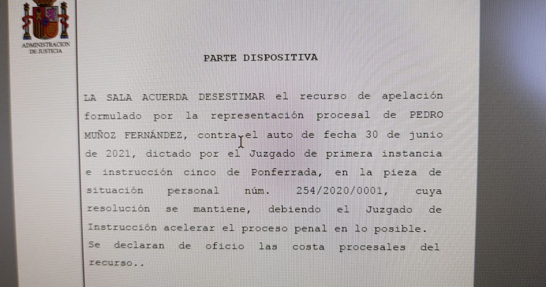 Última resolución de la Audiencia Provincial de León Última resolución de la Audiencia Provincial de León